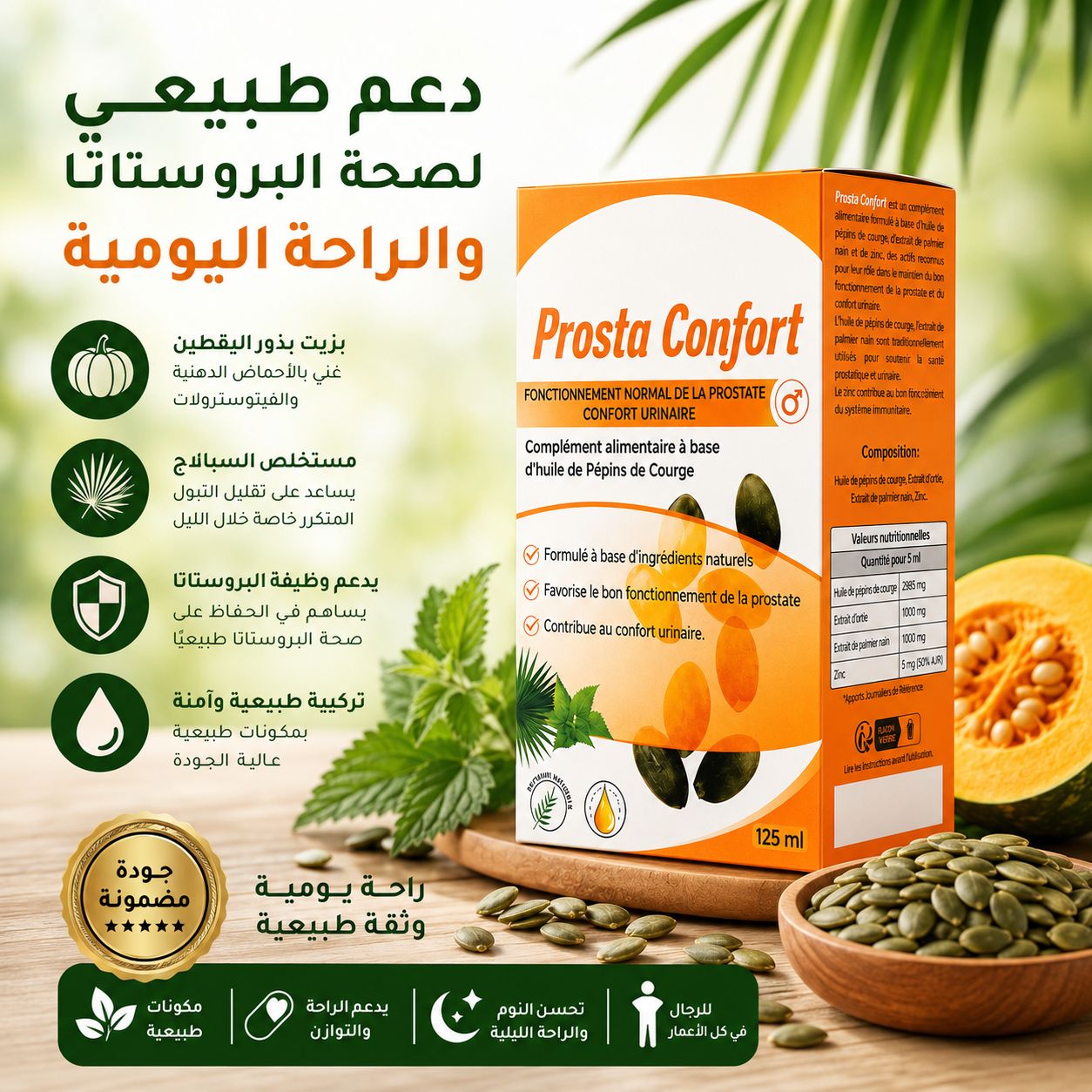 Prosta Confort – دعم طبيعي لصحة البروستاتا وتحسين وظائف المسالك البولية